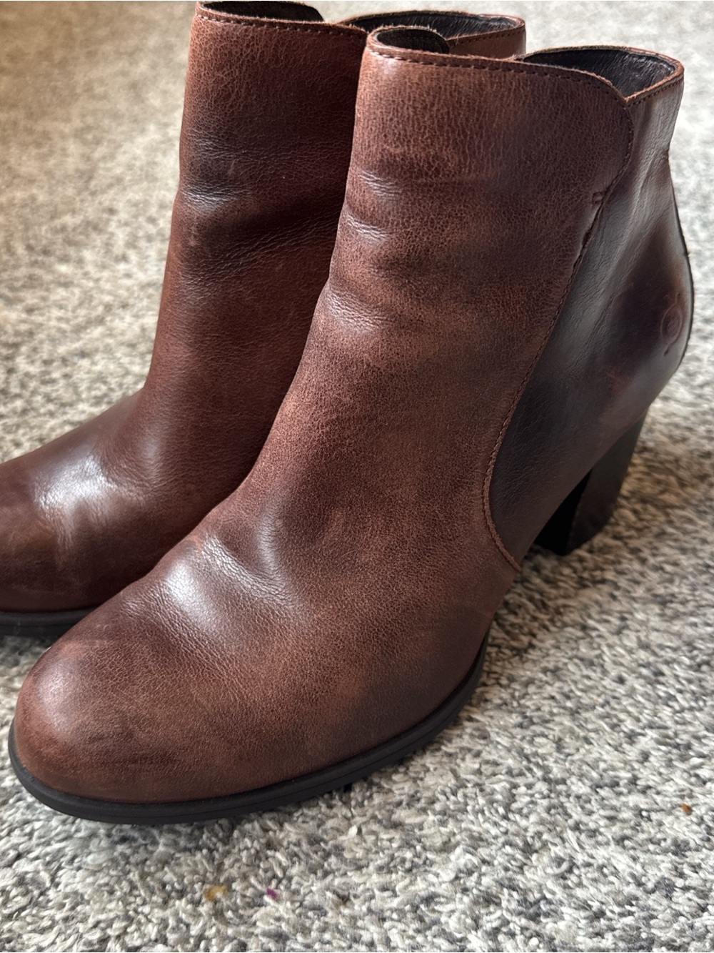 Born Brown Leather Women's Ankle Boots